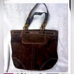 Suede coach bag